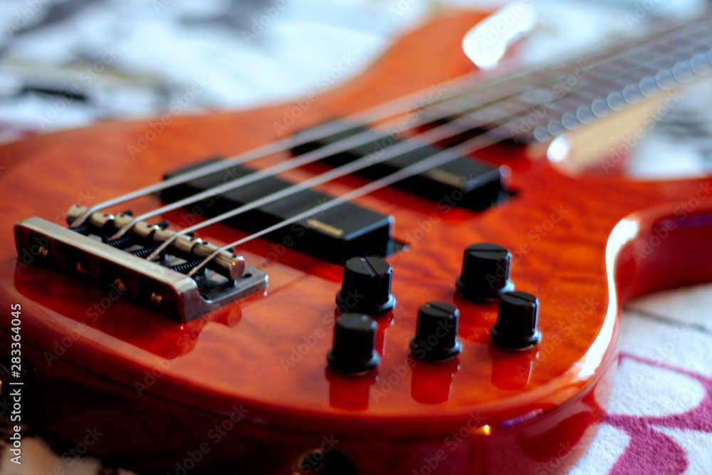 Bass guitar at the photo shoot Bass guitar at the photo shoot