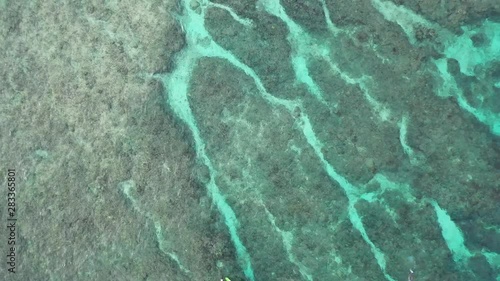 Aerial flight over a reef of Lombok