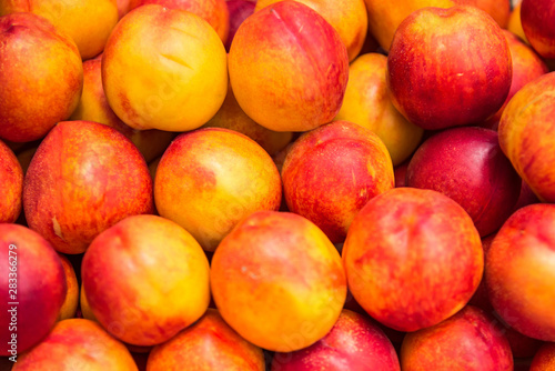 Peach close up fruit background.Thailand.