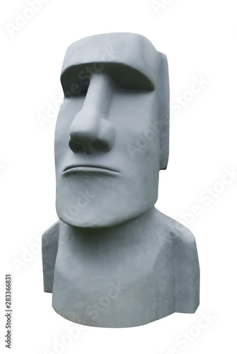 Moai Easter Island isolated on white background