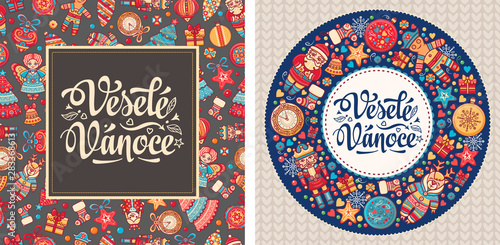 Vesele Vanoce. Czech text Happy Christmas.