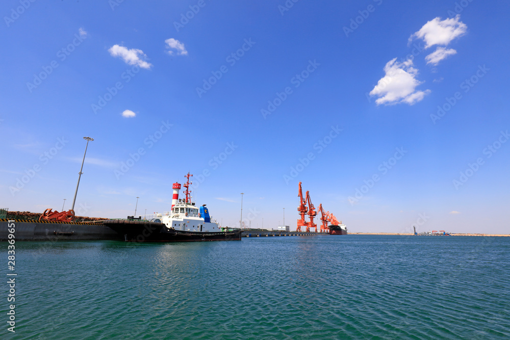 cargo berth under blue sky