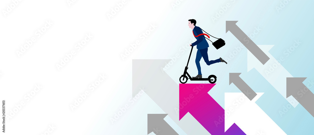 andare a lavoro, businessman, monopattino elettrico andare a lavoro, businessman, monopattino elettrico