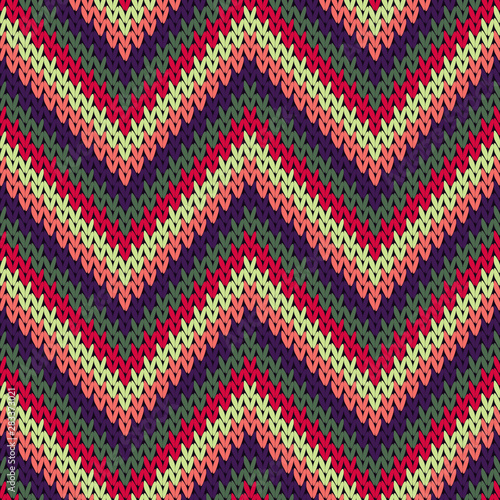 Stylish zigzag chevron stripes christmas knit 