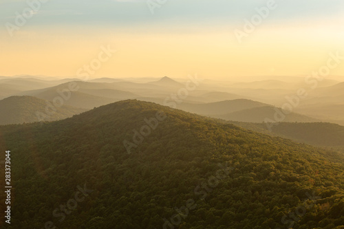 sunset in the national forest Arkansas