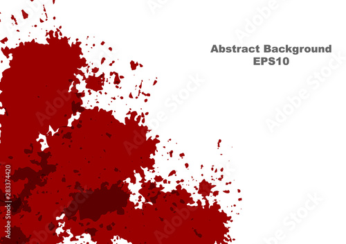 abstract splatter painted red color. vector isolated on white background design. Red dripping blood drop watercolor