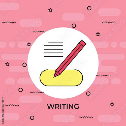 copywriter icon, linear sign isolated on white background - editable vector illustration