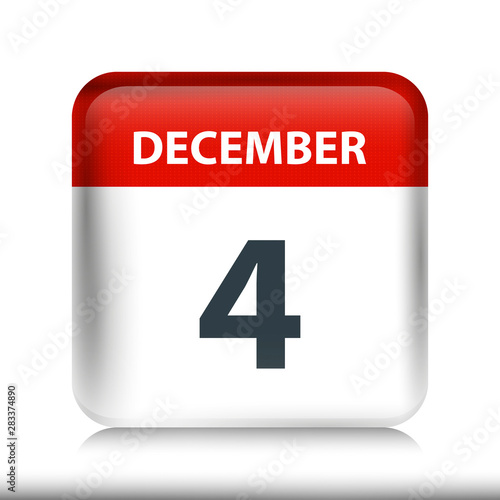 December 4 - Glossy Calendar Icon - Calendar design template