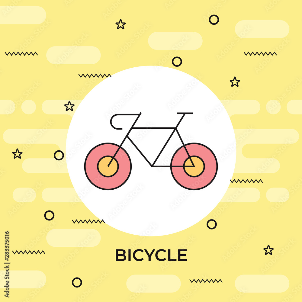 Obraz premium Black isolated outline icon of bicycle on white background. Line Icon of bike.