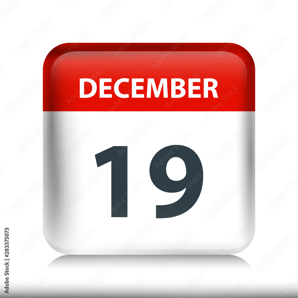 December 19 - Glossy Calendar Icon - Calendar design template