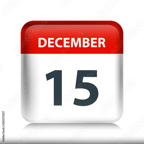 December 15 - Glossy Calendar Icon - Calendar design template