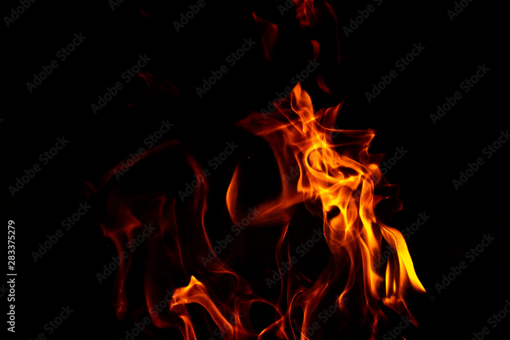 Fire flames on a black background abstract. Fire flames on a black background abstract.