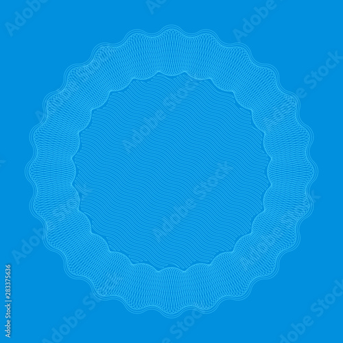 Guilloche seal in blue tone...