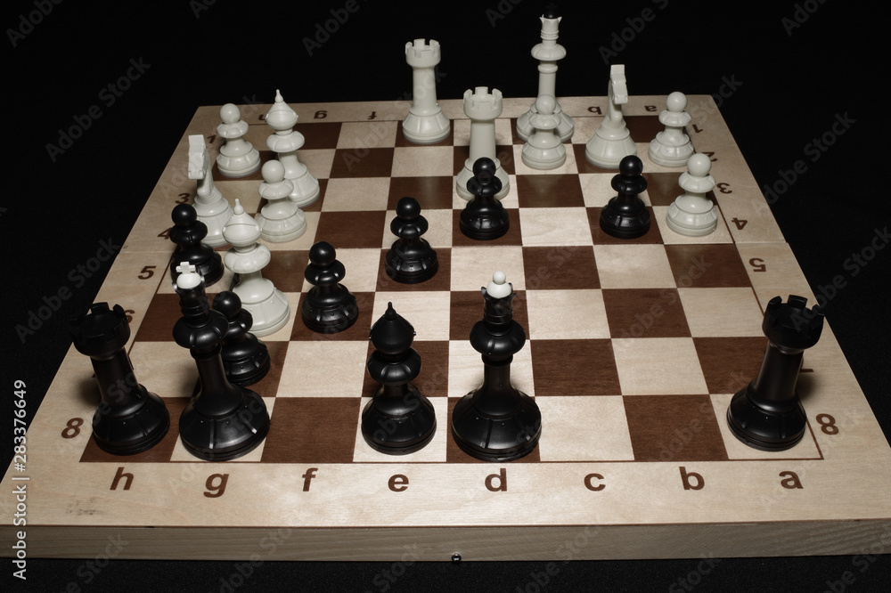 Chessboard and the pieces for game theme Chessboard and the pieces for game theme