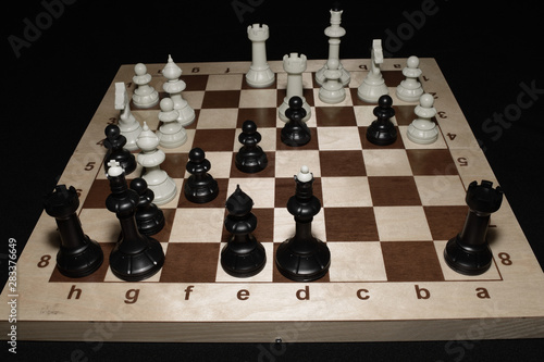 Chessboard and the pieces for game theme