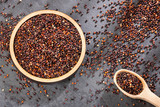 Black Quinoa grain - Chenopodium quinoa. Text space