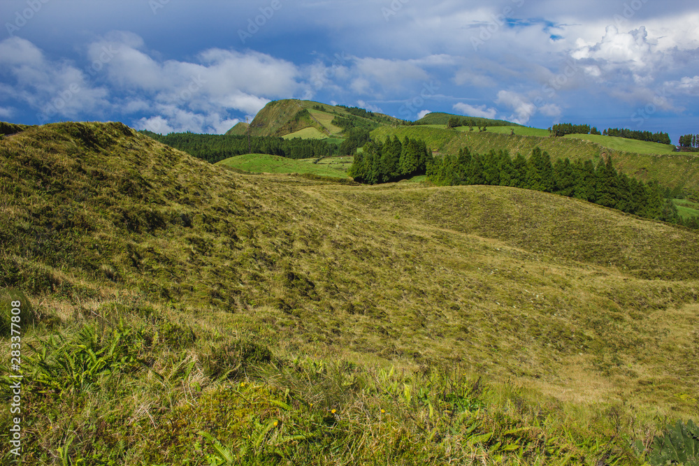 view over the beautiful landscape of Serra Devassa, Sao Miguel Island, Azores, Portugal view over the beautiful landscape of Serra Devassa, Sao Miguel Island, Azores, Portugal