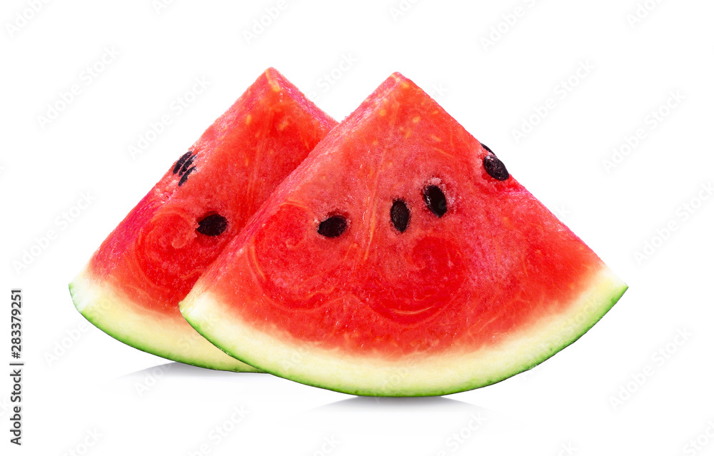 Watermelon slices isolated on white background. Watermelon slices isolated on white background.
