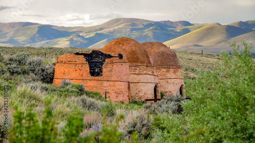 Tableau sur toile Charcoal kilns in the Lemhi mountains of Idaho in the late evening