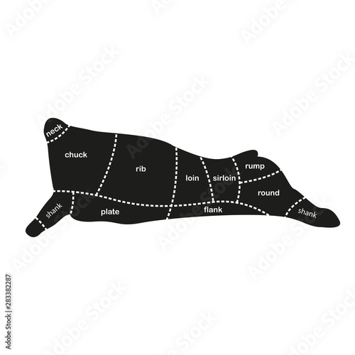 Beef carcass. Simple vector illustration