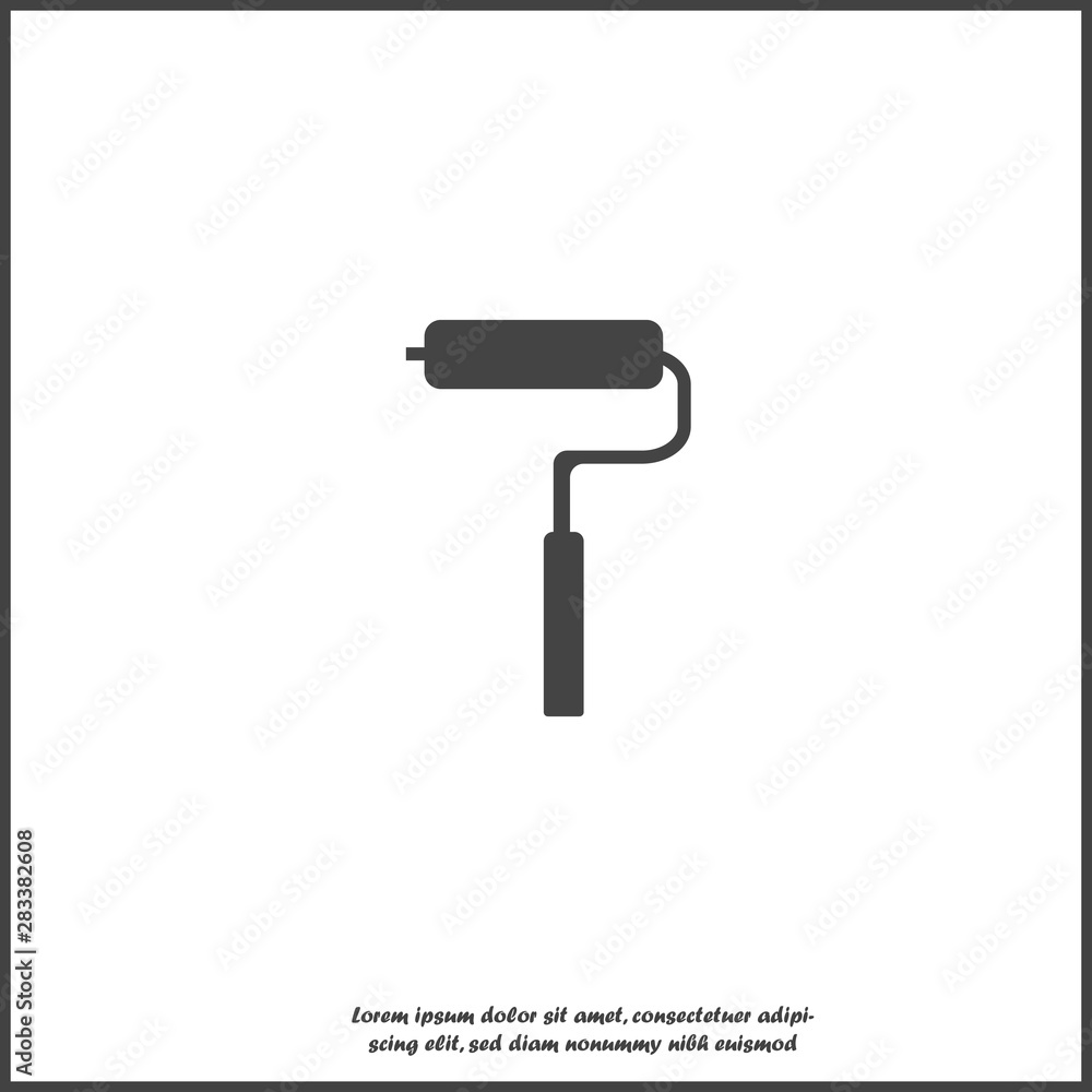 Vector icon image Paint roller on white isolated background.