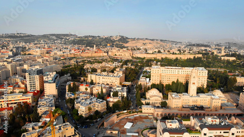 Aerial view over the old city of Jeruslaem