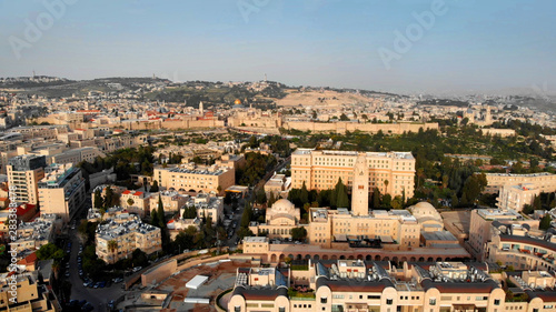 Aerial view over the old city of Jeruslaem