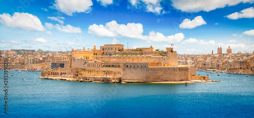 Grand Harbour landscape, Valletta, Malta.