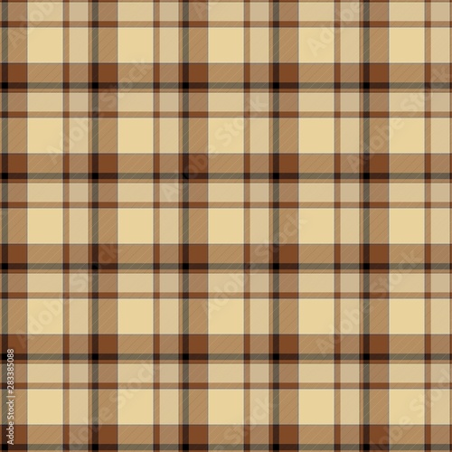 Tartan brown beige seamless repeating curtain vintage retro design