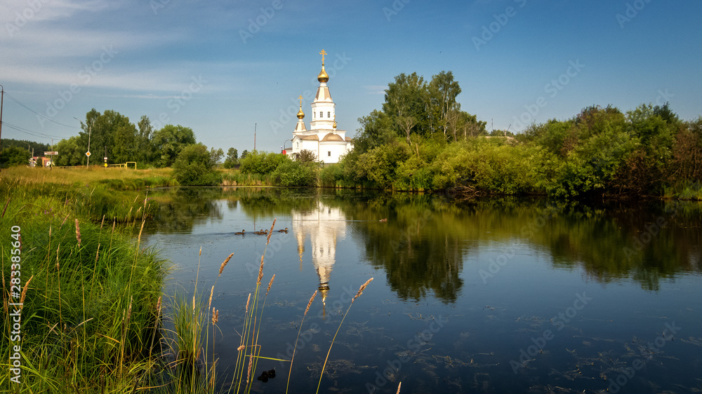 Temple of the Saint blessed Prince Alexander Nevsky, the village of Baltym, Russia, Ekaterinburg