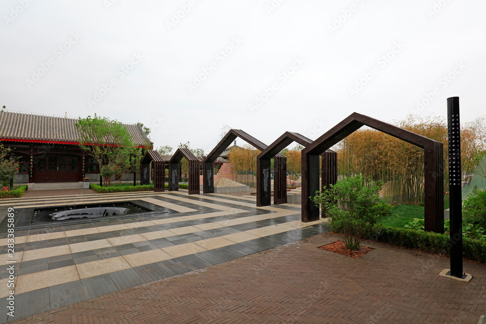 Chinese classical architectural landscape in a park Chinese classical architectural landscape in a park