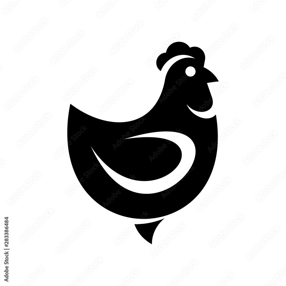 Hen, chicken logo. Icon design. Template elements