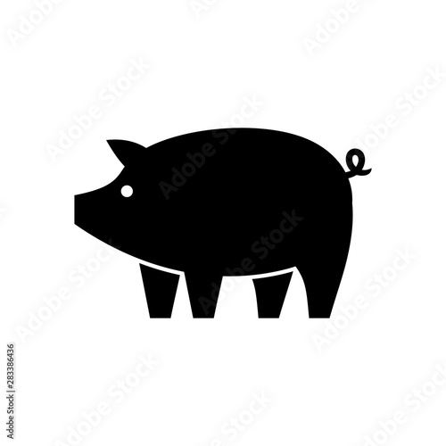Pig logo. Icon design. Template elements