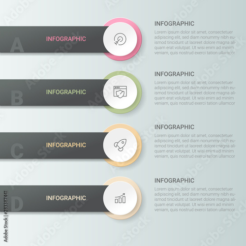 Business process template. Timeline infographics with 5 steps or options. © eduard