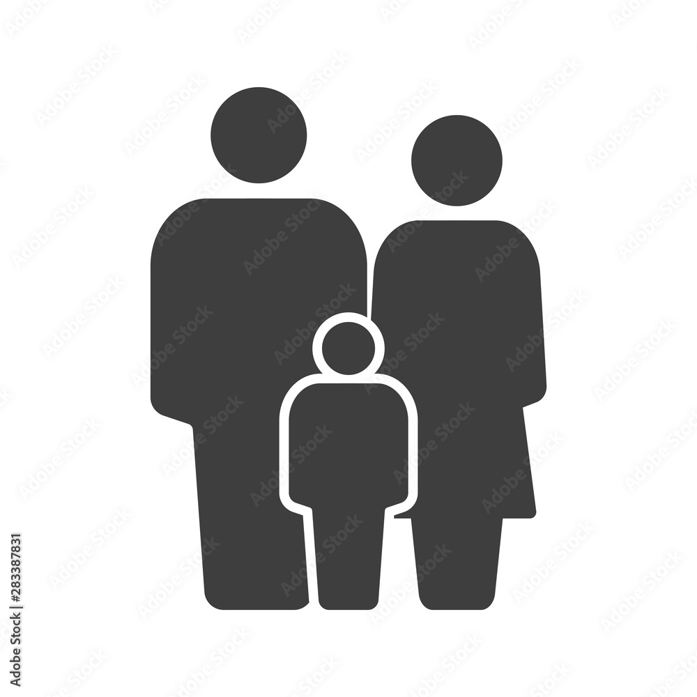 Family icon. Father, mother and son. Vector on a white background Family icon. Father, mother and son. Vector on a white background