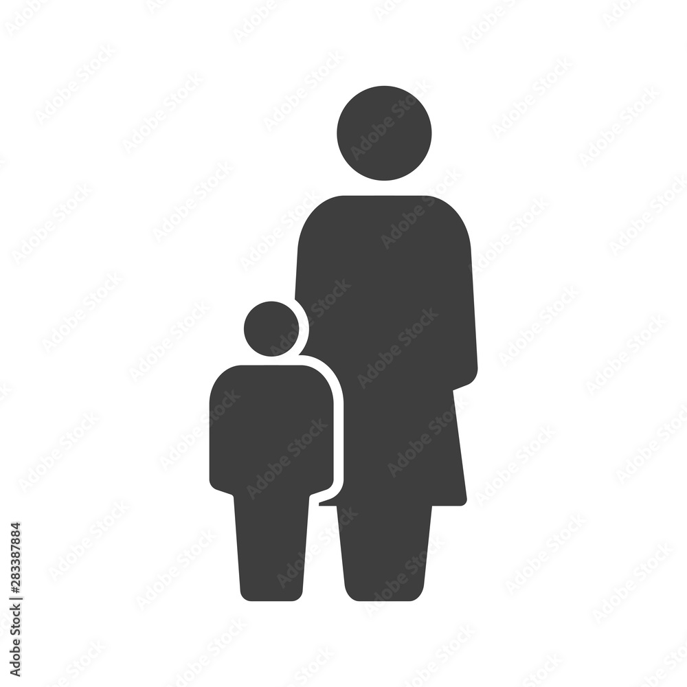 Family icon. Mother and daughter. Vector on a white background