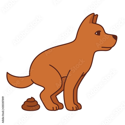 Cartoon dog pooping