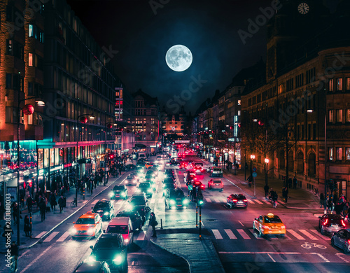 Canvas Print Stockholm by night