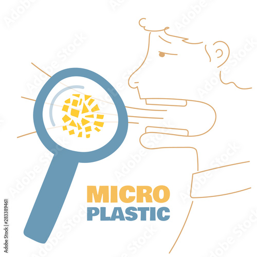 banner written micro plastic lettering cartoon flat