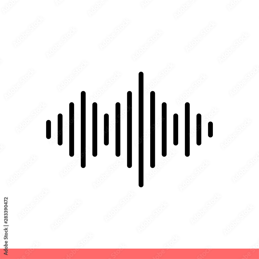 Sound wave vector icon, music beat symbol Sound wave vector icon, music beat symbol