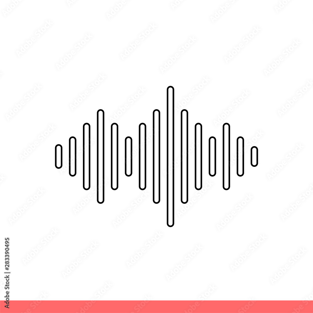 Sound wave vector icon, music beat symbol Sound wave vector icon, music beat symbol