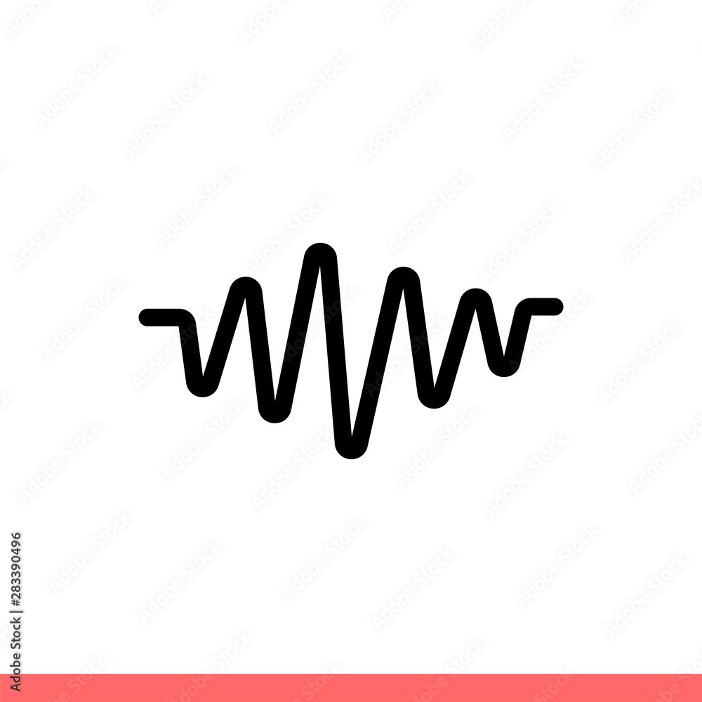 Sound wave vector icon, music beat symbol Sound wave vector icon, music beat symbol