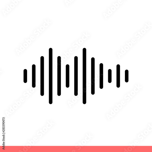 Sound wave vector icon  music beat symbol