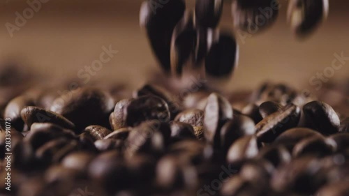 coffe beans slow motion