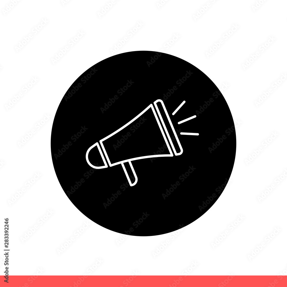 Megaphone vector icon, loudspeaker symbol Megaphone vector icon, loudspeaker symbol