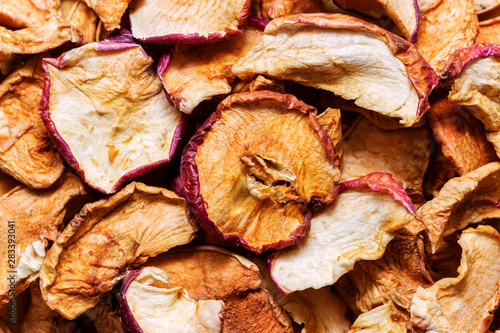 Canvas-taulu Heap of organic sun dried fruits dehydrated apples slices