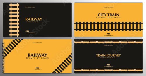 Minimalistic Railway Banner. Travel by City Train.