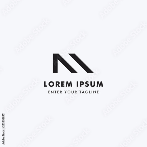 Logo Letter NM Monogram, Concept Letter N + M Simple Design.