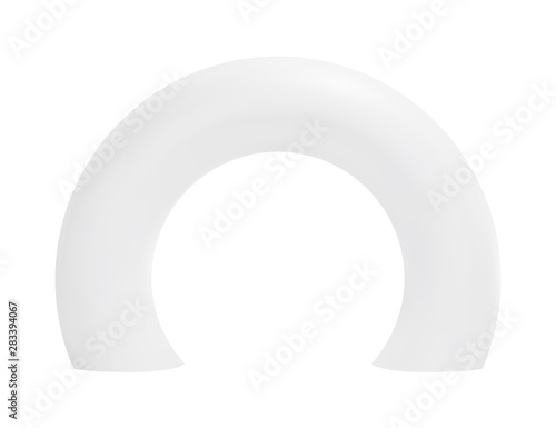 Round white arch template. Isolated vector mockup.