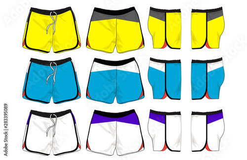 Set of Sport shorts template stock illustration
